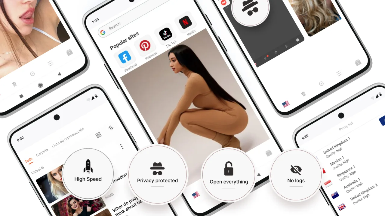 Proxy Browser app interface preview